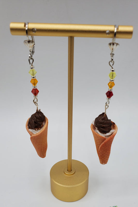 Waffle cone earrings