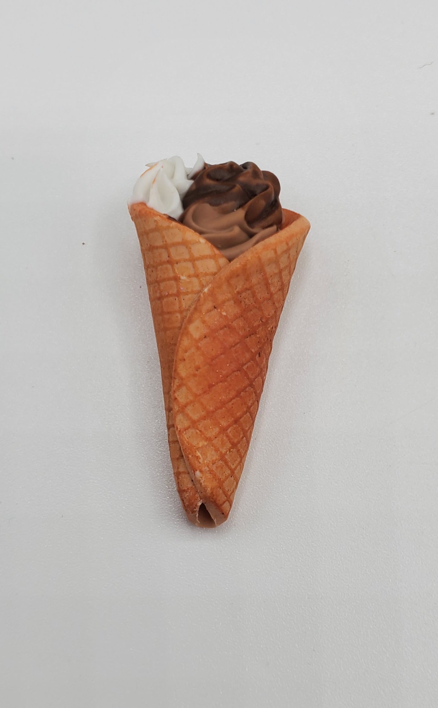Chocolate waffle ice cream cone