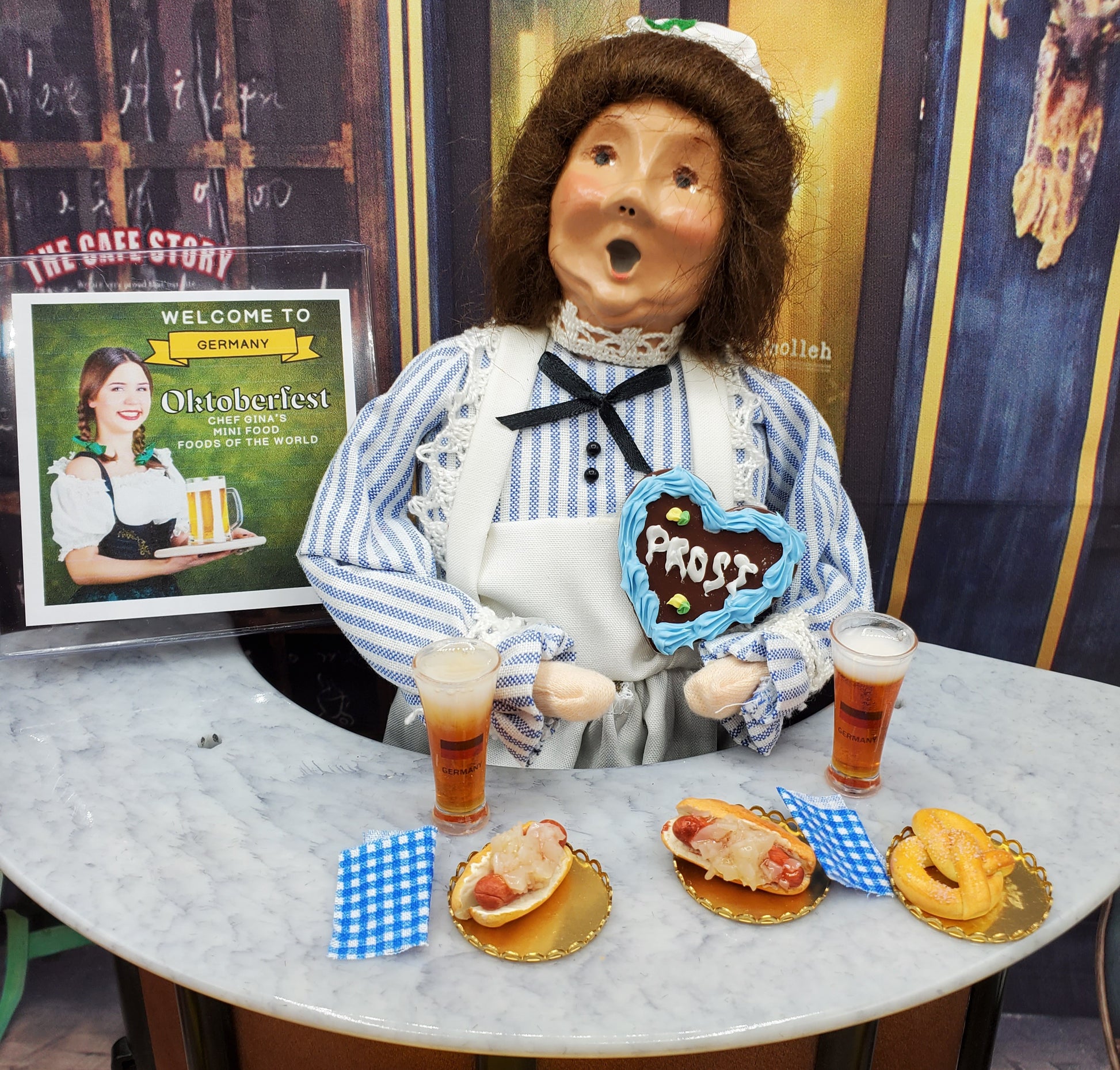 Byers Choice Doll with Mini Oktoberfest Food