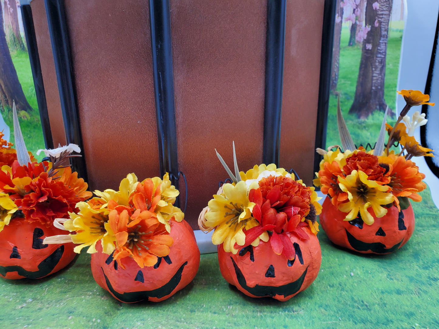 floral pumpkin displays mini