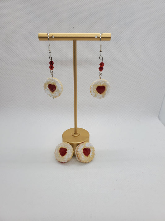 Linzer cookie earrings