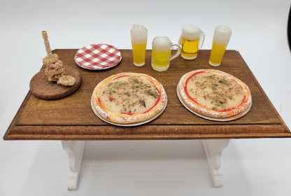 top of pizza party set for 1:12 scale doll house dolls