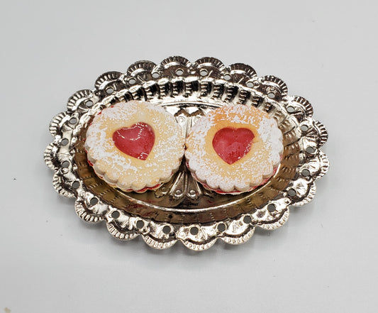 Linzer Cookies on plate for dolls