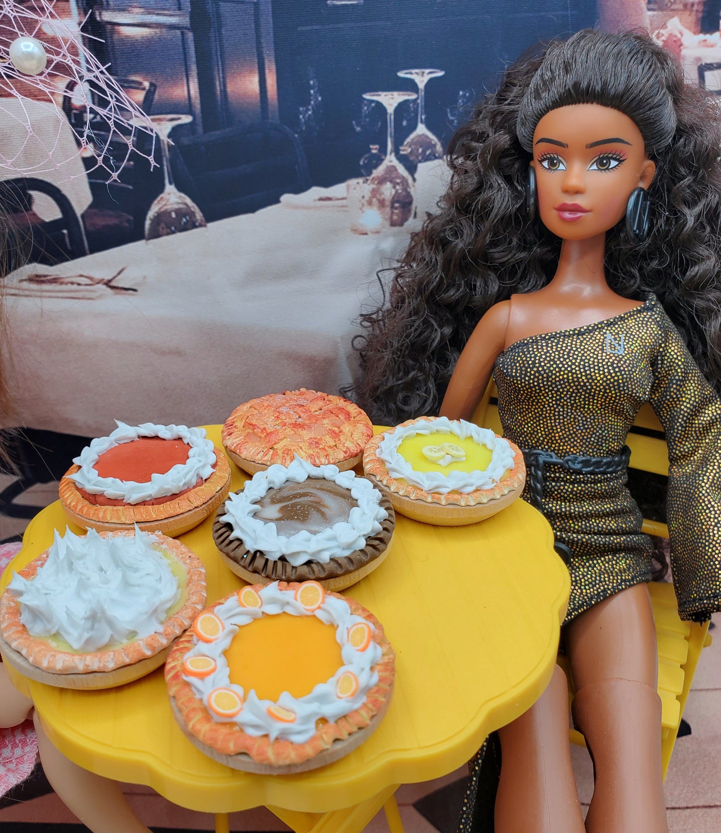 Orange cream pie with barbie