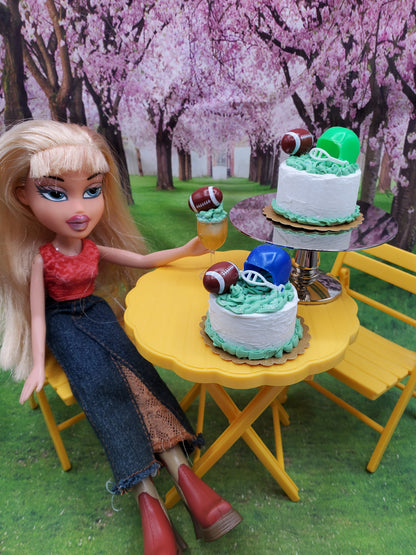 Bratz doll with football drinks