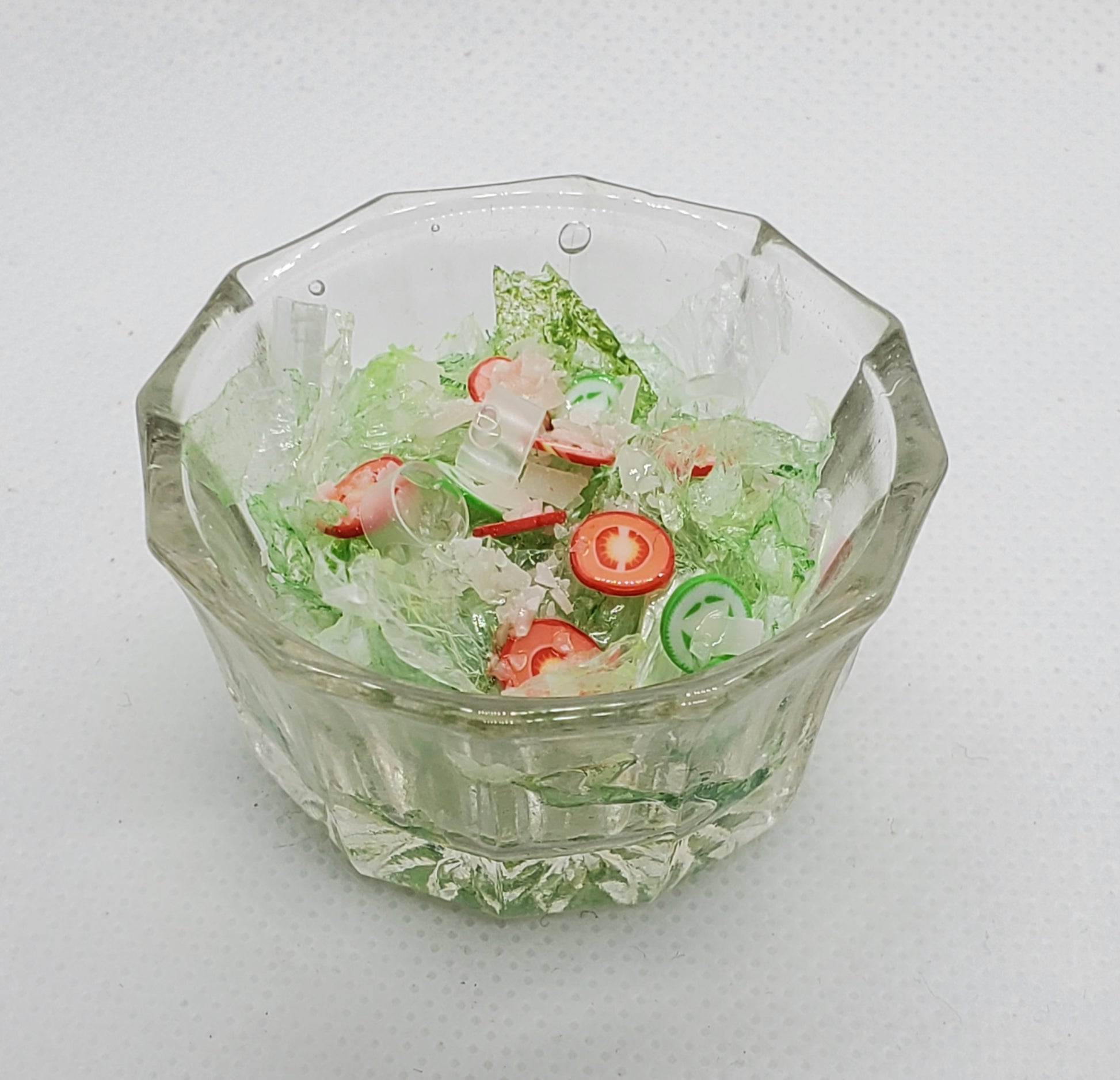 salad in glass bowl