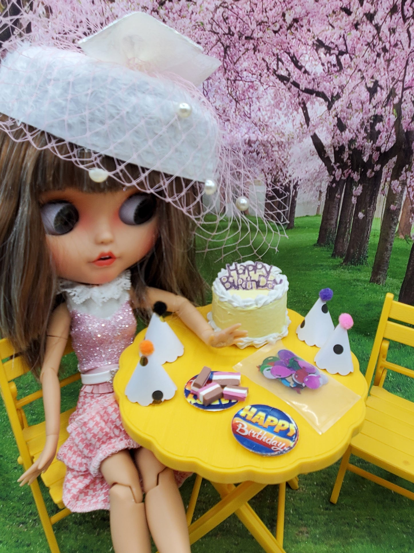 Blythe doll with polka Dot Birthday party