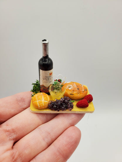 wine and cheese board for barbie dolls