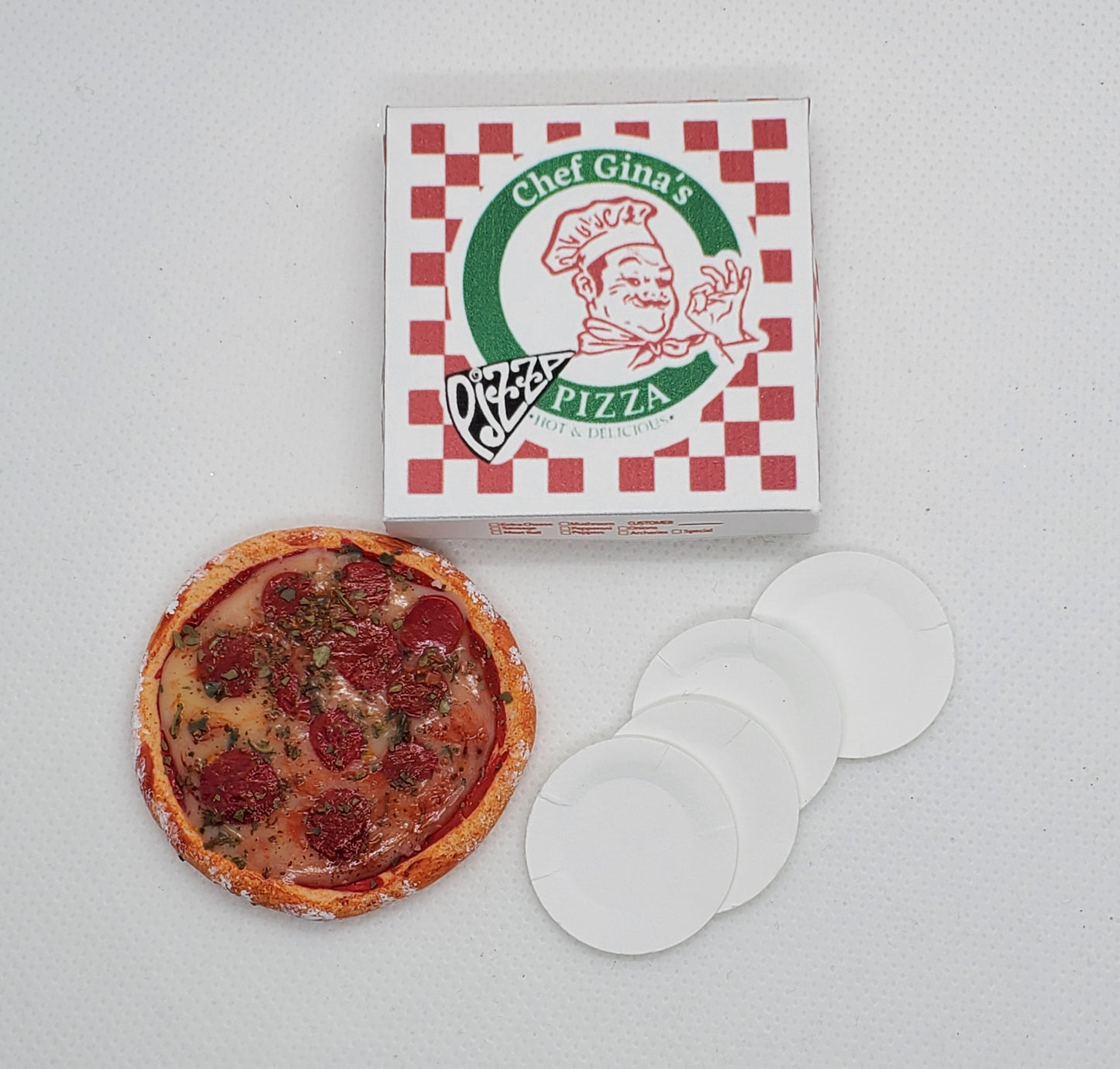 pepperoni pizza aprox 1.5 inches